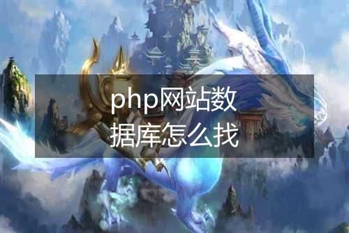 php网站数据库怎么找