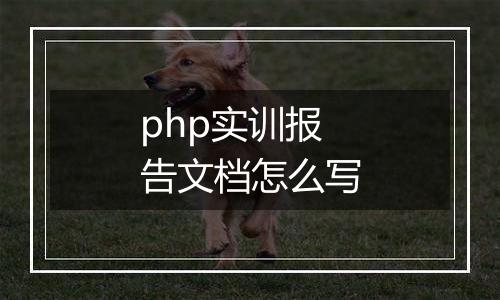 php实训报告文档怎么写