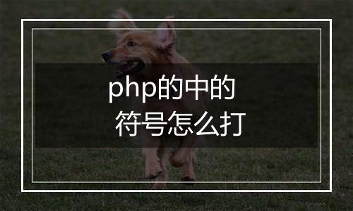 php的中的 符号怎么打