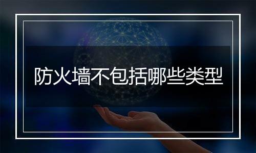 防火墙不包括哪些类型