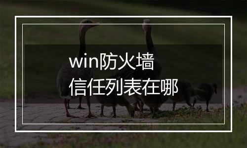 win防火墙信任列表在哪