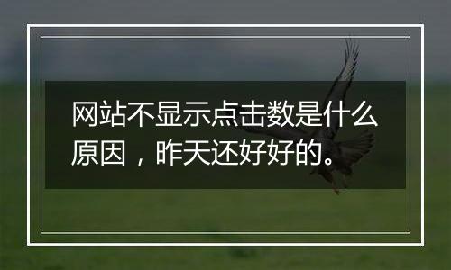 网站不显示点击数是什么原因,昨天还好好的。