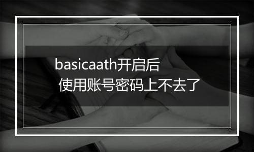 basicaath开启后 使用账号密码上不去了