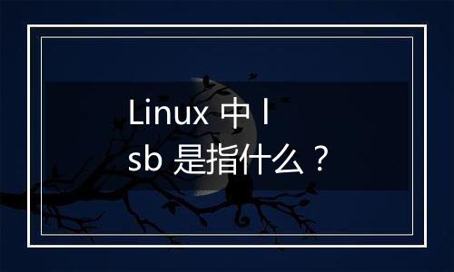Linux 中 lsb 是指什么?