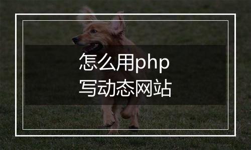 怎么用php写动态网站