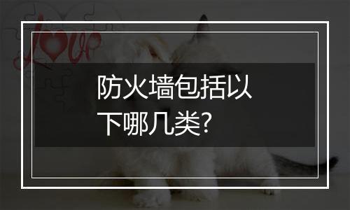 防火墙包括以下哪几类?