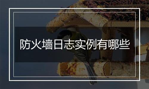 防火墙日志实例有哪些