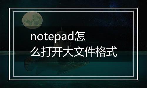 notepad怎么打开大文件格式