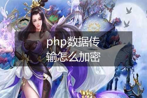 php数据传输怎么加密