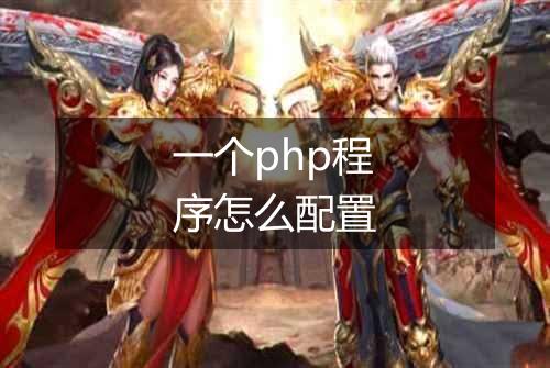 一个php程序怎么配置