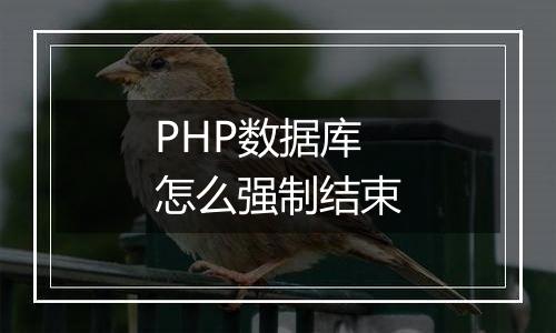 PHP数据库怎么强制结束