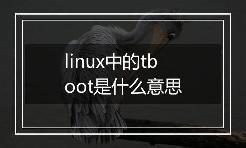 linux中的tboot是什么意思