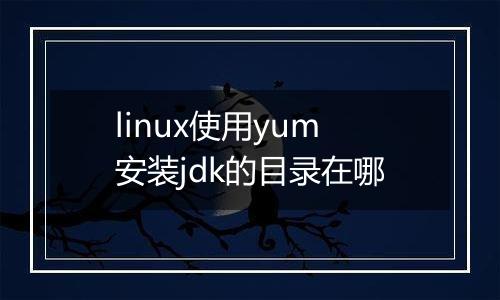 linux使用yum安装jdk的目录在哪