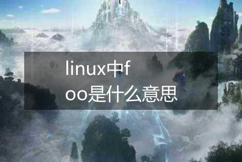 linux中foo是什么意思