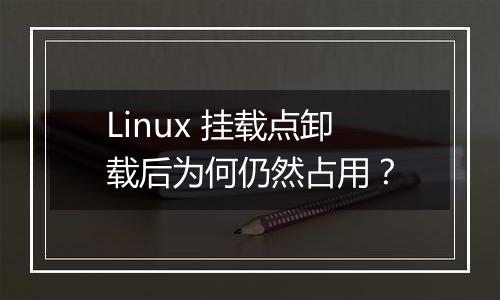 Linux 挂载点卸载后为何仍然占用?