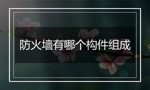 防火墙有哪个构件组成