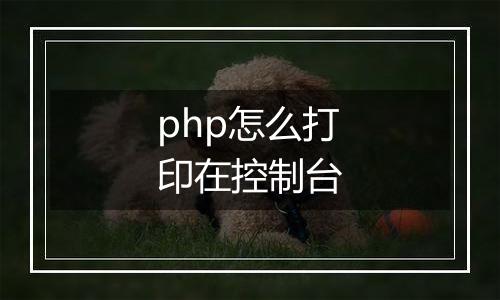php怎么打印在控制台