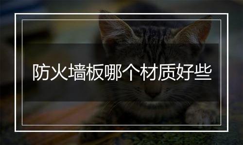 防火墙板哪个材质好些