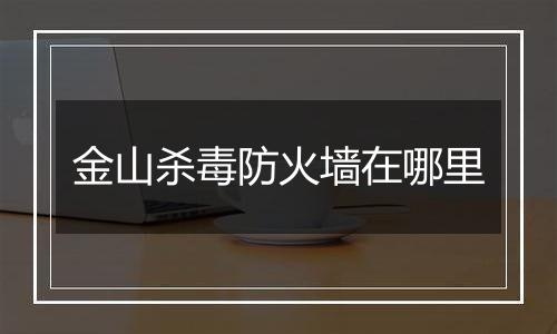 金山杀毒防火墙在哪里