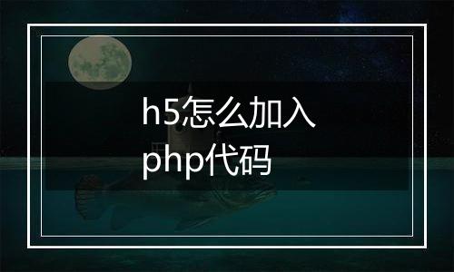 h5怎么加入php代码