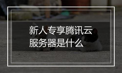 新人专享腾讯云服务器是什么