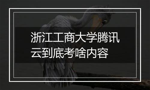 浙江工商大学腾讯云到底考啥内容