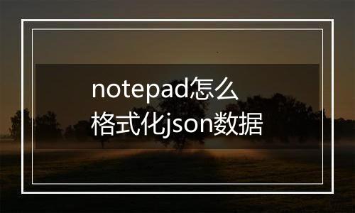 notepad怎么格式化json数据