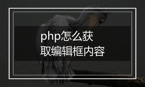 php怎么获取编辑框内容