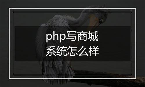 php写商城系统怎么样