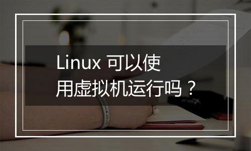 Linux 可以使用虚拟机运行吗？