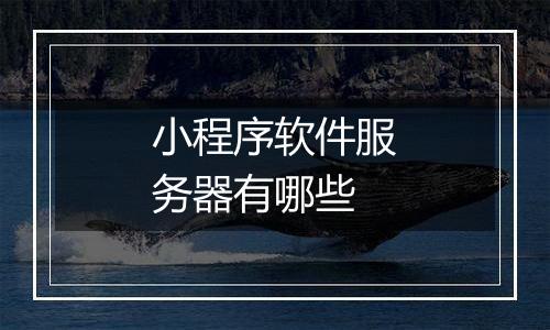 小程序软件服务器有哪些