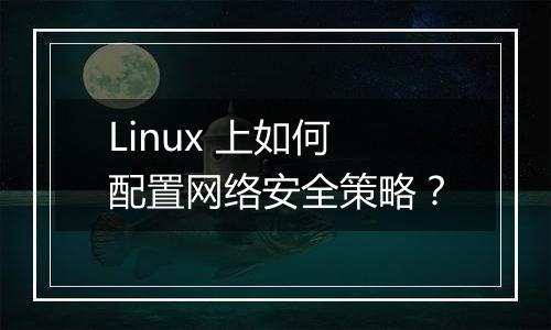 Linux 上如何配置网络安全策略?