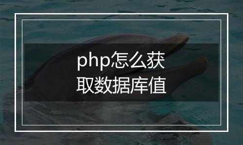 php怎么获取数据库值