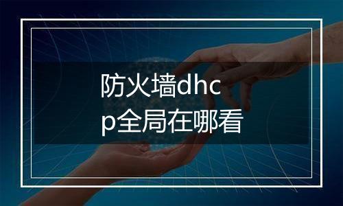 防火墙dhcp全局在哪看