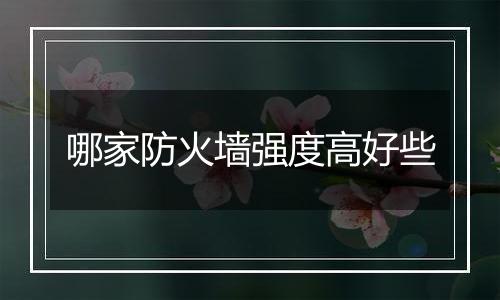 哪家防火墙强度高好些