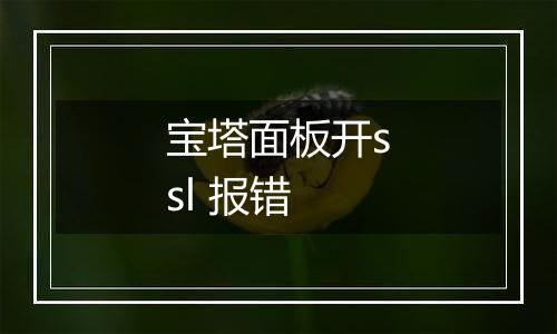 宝塔面板开ssl 报错