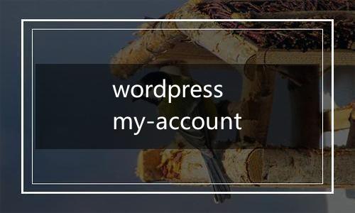 wordpress my-account