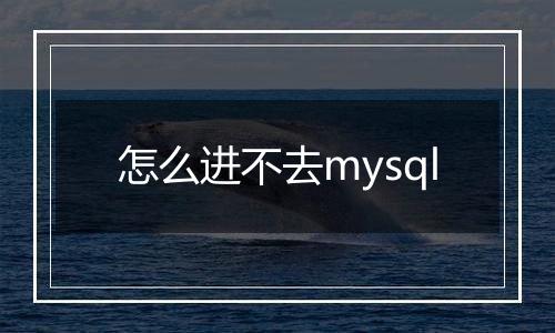 怎么进不去mysql