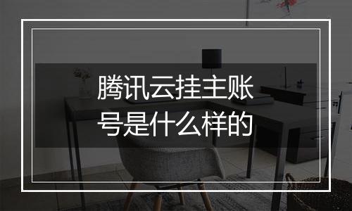 腾讯云挂主账号是什么样的