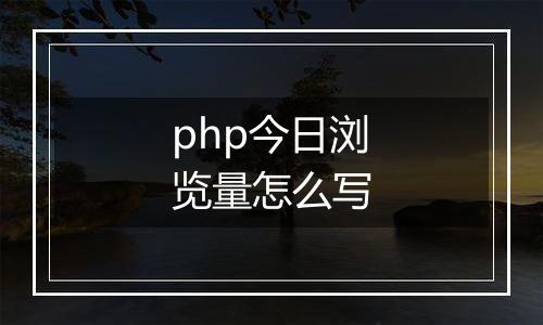 php今日浏览量怎么写