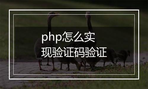 php怎么实现验证码验证