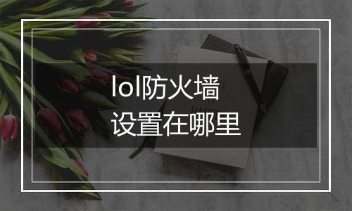 lol防火墙设置在哪里