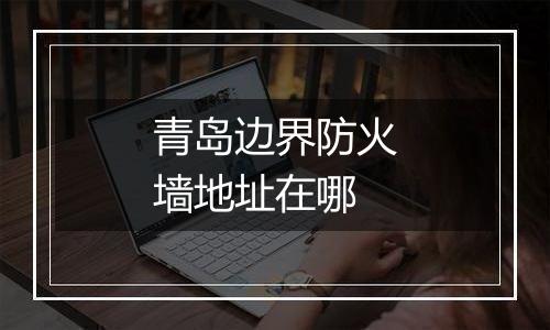 青岛边界防火墙地址在哪