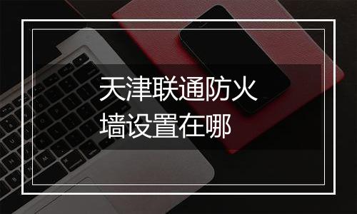 天津联通防火墙设置在哪