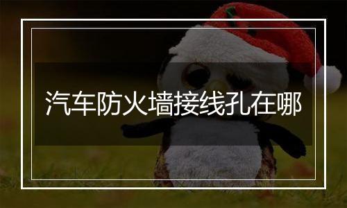 汽车防火墙接线孔在哪