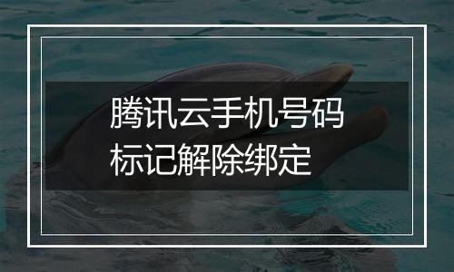 腾讯云手机号码标记解除绑定