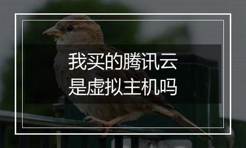 我买的腾讯云是虚拟主机吗
