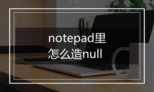 notepad里怎么造null