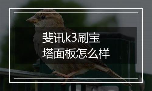 斐讯k3刷宝塔面板怎么样