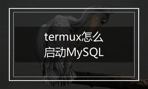 termux怎么启动MySQL